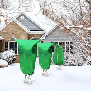 2 Packs Green Drawstring Plant Frost Protection Covers for Winter and Snow